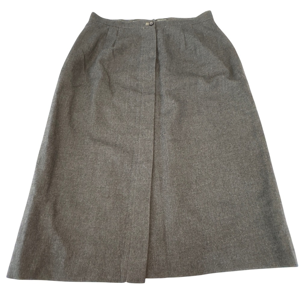 Giorgio‎ Sant Angelo Vintage Gray 100% Wool Midi A-Line Skirt Size 14 High Waist
